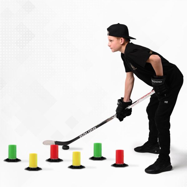 Drill Cones   Lightweight Stickhandling Training Tool   Hockey Training Equipment for Puck Control Reaction Time and Coordination   Portable Durable and Adjustable