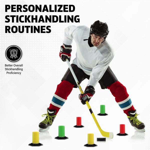 Drill Cones   Lightweight Stickhandling Training Tool   Hockey Training Equipment for Puck Control Reaction Time and Coordination   Portable Durable and Adjustable - Image 4