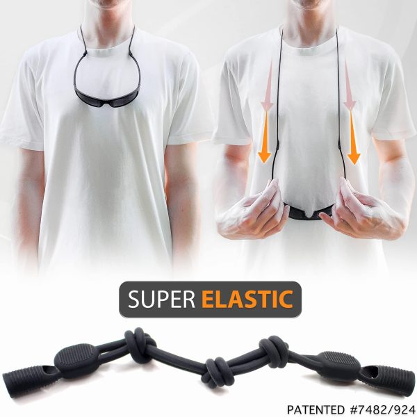 Glasses Strap Holder   No Tail Eyeglass Strap Cord String    Adjustable Eye Glasses Holders Around Neck Head   Eyeglasses Strap Lanyard   Sunglasses Glasses Strap for Men Women   2 Pcs - Image 4