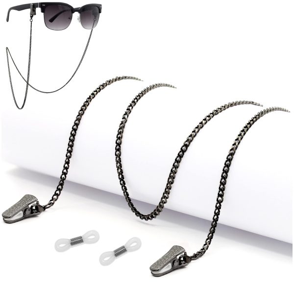 SIGONNA Eyeglass Chains for Women Men   Eyeglass Holder Strap   Eye Glass Accessory Chain   Eyeglass Holder Around Neck (Black)