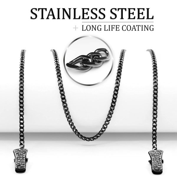 SIGONNA Eyeglass Chains for Women Men   Eyeglass Holder Strap   Eye Glass Accessory Chain   Eyeglass Holder Around Neck (Black) - Image 3