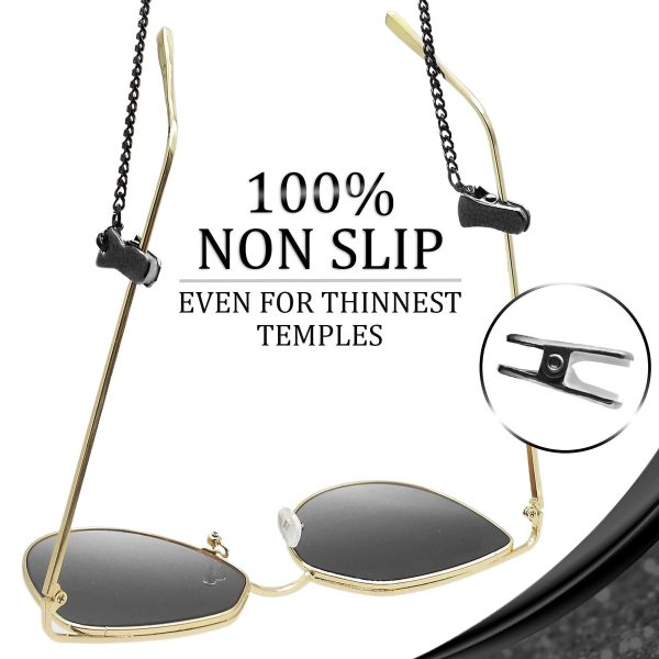 SIGONNA Eyeglass Chains for Women Men   Eyeglass Holder Strap   Eye Glass Accessory Chain   Eyeglass Holder Around Neck (Black) - Image 4