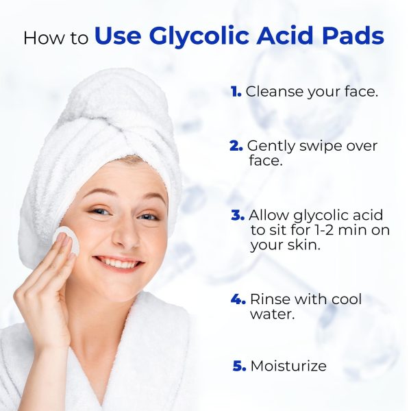 Glycolic Acid Pads 35%   Anti Aging Treatment for Clearer Smoother Skin   Glycolic Acid Peel Pads For Dark Spots Acne and Wrinkles   Infused with Hyaluronic Acid & Retinol   60 Pads - Image 4