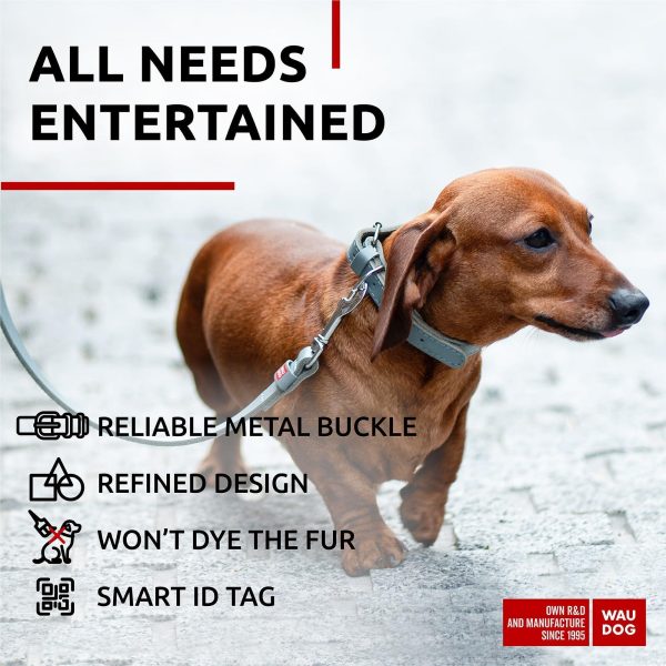 Long Lasting Leather Dog Collar for Large Dogs Medium & Small Dogs   Adjustable Classic Puppy Collars for Large Breed Dogs   Boy & Girl Dog Collars with Durable Buckle D Ring & QR Dog Tag - Image 4