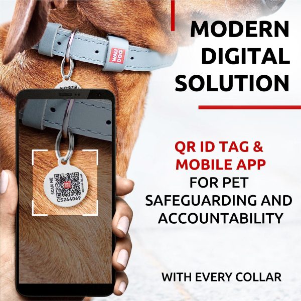 Long Lasting Leather Dog Collar for Large Dogs Medium & Small Dogs   Adjustable Classic Puppy Collars for Large Breed Dogs   Boy & Girl Dog Collars with Durable Buckle D Ring & QR Dog Tag - Image 5