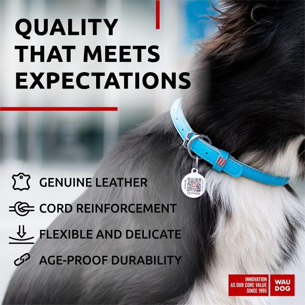 WAUDOG Ultra Soft Rolled Leather Dog Collar for Small Dogs   Soft Padded Dog Collars for Medium Dogs   Puppy Collars for Large Breed Dogs   Male and Female Dog Collar - Image 3