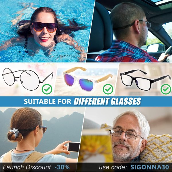SIGONNA Glasses Strap Holder   3 Adjustable Eyeglasses Strap Lanyards No Tail Sunglasses Strap for Men Women Anti Slip Eye Glasses Holders Around Neck Head - Image 5