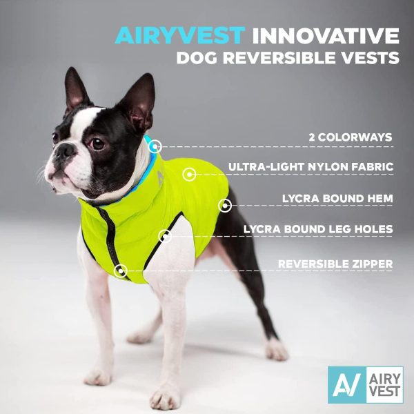 Lightweight Reversible Winter Dog Coat   Warm Dog Jacket   Water Resistant Windproof   Dog Jacket for Small Medium & Large Dogs   Comfortable Dog Vest   L   Green Blue - Image 4