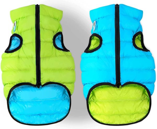Lightweight Reversible Winter Dog Coat   Warm Dog Jacket   Water Resistant Windproof   Dog Jacket for Small Medium & Large Dogs   Comfortable Dog Vest   L   Green Blue - Image 7