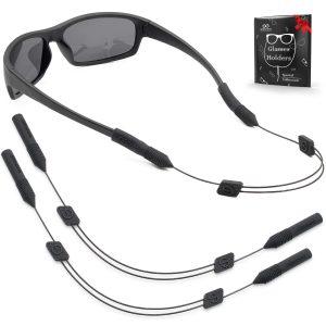 Eye Glasses String Strap Holder   No Tail Sunglass Strap for Men   Adjustable Eyeglass Strap for Women   Wired Eyewear Retainer Lanyard   2 Cords   15  L