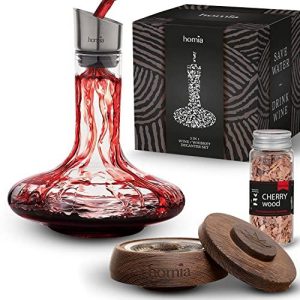 2in1 Decanter Set  Wooden Smoker  Wine Aerator  60 fl oz Glass Decanter  Scotch Bourbon Red Wine Handmade Decanter Set  Gift for Men (Torch not included)