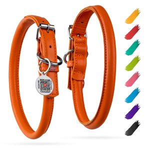 WAUDOG Ultra Soft Rolled Leather Dog Collar for Small Dogs   Soft Padded Dog Collars for Medium Dogs   Puppy Collars for Large Breed Dogs   Male and Female Dog Collar