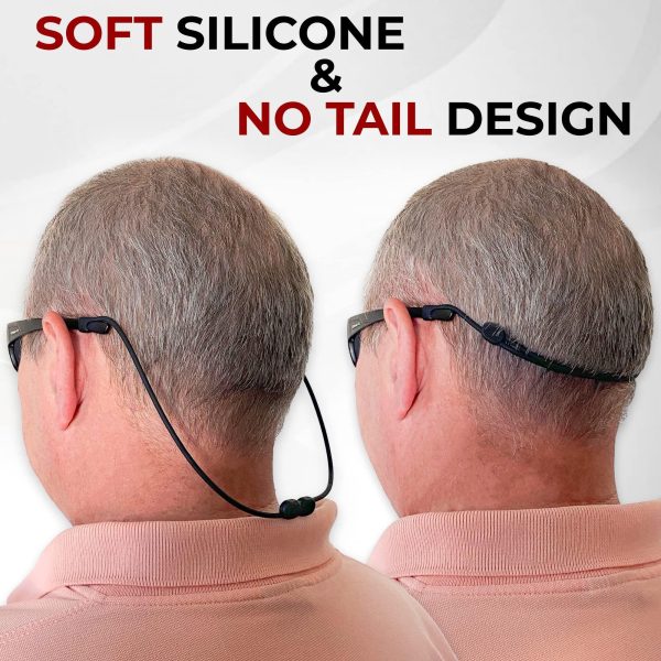 SIGONNA Sunglass Strap Eyeglass Holder   No Tail Glasses Strap Lanyard   Adjustable Eyeglass Strap for Men Women   Silicone Eye Glasses String Strap   2 Cords - Image 5