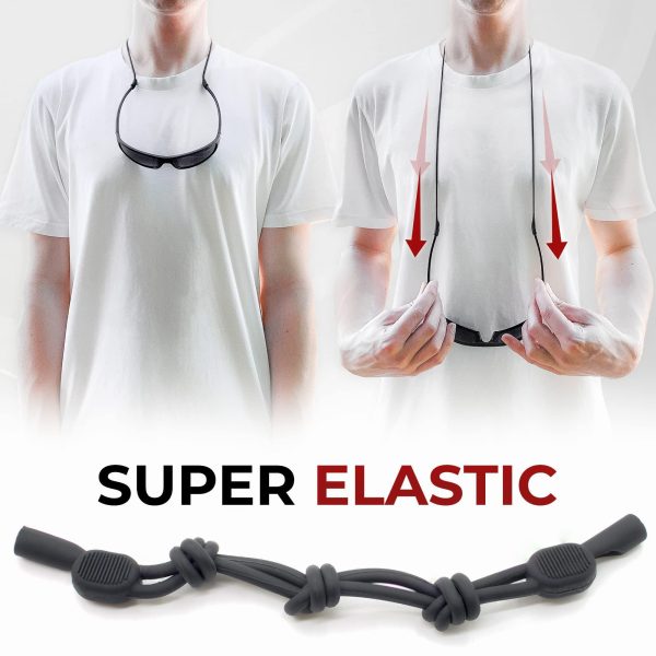 SIGONNA Sunglass Strap Eyeglass Holder   No Tail Glasses Strap Lanyard   Adjustable Eyeglass Strap for Men Women   Silicone Eye Glasses String Strap   2 Cords - Image 6