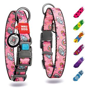 Nylon Dog Collar   Adjustable Dog Collar for Large Dogs Small & Medium Dogs   Breakaway Puppy Collars for Large Breed Dogs   Boy & Girl Dog Collars with Durable Plastic Buckle and QR Dog Tag