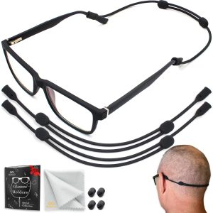 SIGONNA Glasses Strap Holder   No Tail Eyeglass Strap Cord String    Adjustable Eye Glasses Holders Around Neck Head   Eyeglasses Strap Lanyard   Sunglasses Glasses Strap for Men Women   2 Pcs
