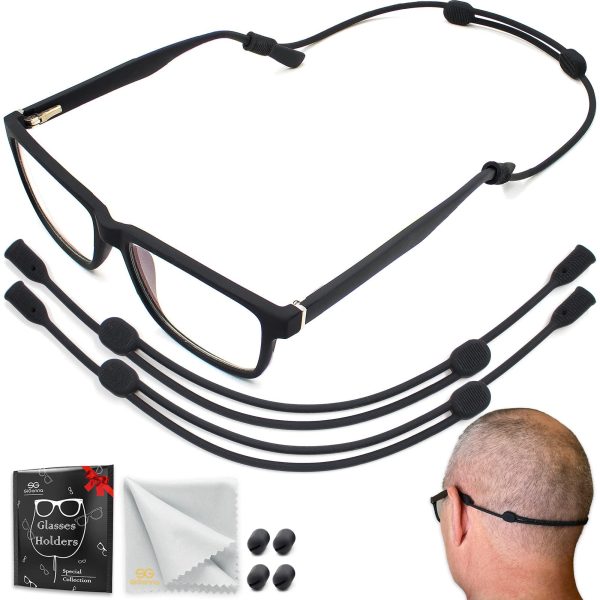 SIGONNA Glasses Strap Holder   No Tail Eyeglass Strap Cord String    Adjustable Eye Glasses Holders Around Neck Head   Eyeglasses Strap Lanyard   Sunglasses Glasses Strap for Men Women   2 Pcs