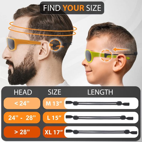SIGONNA Glasses Strap Holder   No Tail Eyeglass Strap Cord String    Adjustable Eye Glasses Holders Around Neck Head   Eyeglasses Strap Lanyard   Sunglasses Glasses Strap for Men Women   2 Pcs - Image 3