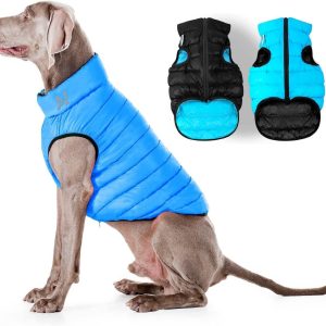 Lightweight Reversible Winter Dog Coat   Warm Dog Jacket   Water Resistant Windproof   Dog Jacket for Small Medium & Large Dogs   Comfortable Dog Vest   M   Black Blue