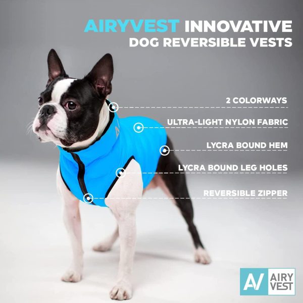 Lightweight Reversible Winter Dog Coat   Warm Dog Jacket   Water Resistant Windproof   Dog Jacket for Small Medium & Large Dogs   Comfortable Dog Vest   M   Black Blue - Image 3