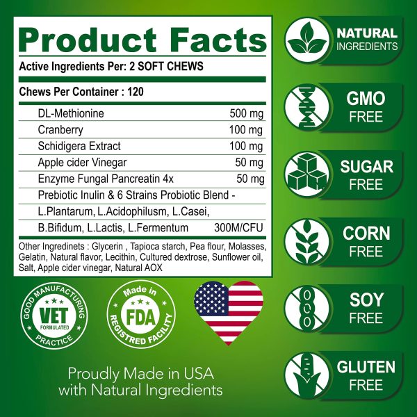 Grass Burn Spot Chews for Dogs   Dog Urine Neutralizer for Lawn   120 Grass Green Dog Chews   Grass Savers for Dog Urine   Dog Pee Grass Neutralizer with Probiotics   Digestive Enzymes   Made in USA - Image 6