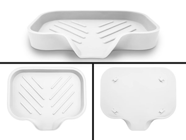1 pcs White Silicone Soap Tray   Self Draining Soap Dish   Soap Holder Self Draining   Soap Dish for Bar Soap   Soap Dishes That Drain   Soap Dish for Sink   Organizer for Bathroom end Kitchen. - Image 2