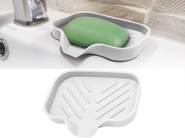 1 pcs White Silicone Soap Tray   Self Draining Soap Dish   Soap Holder Self Draining   Soap Dish for Bar Soap   Soap Dishes That Drain   Soap Dish for Sink   Organizer for Bathroom end Kitchen. - Image 7
