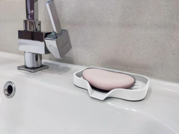 1 pcs White Silicone Soap Tray   Self Draining Soap Dish   Soap Holder Self Draining   Soap Dish for Bar Soap   Soap Dishes That Drain   Soap Dish for Sink   Organizer for Bathroom end Kitchen. - Image 8
