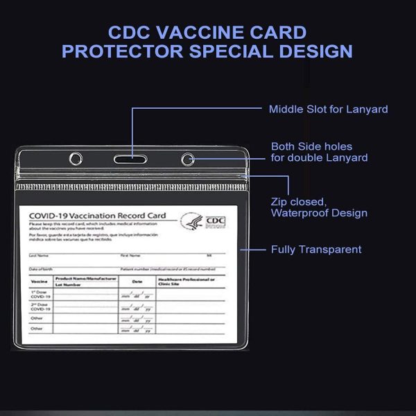 Vaccination Card Protector 5 Pack 4x3 Inch Transparent Waterproof Resealable Zip - Image 3