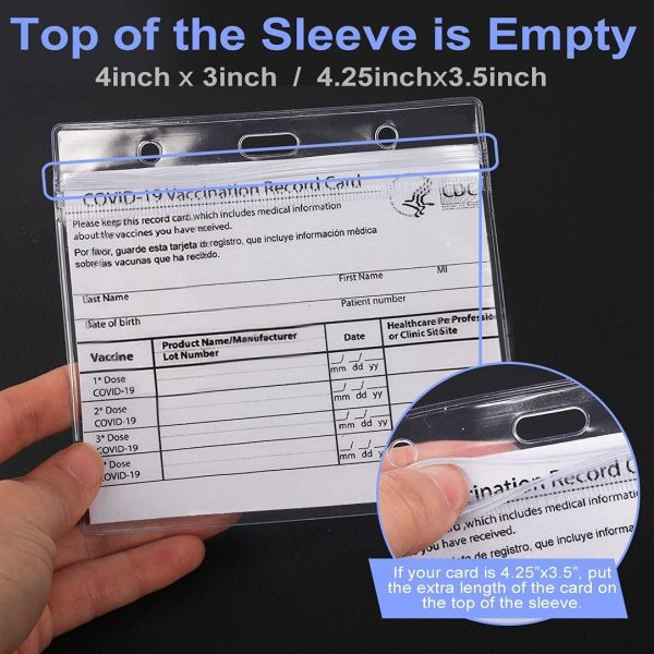 Vaccination Card Protector 5 Pack 4x3 Inch Transparent Waterproof Resealable Zip - Image 5