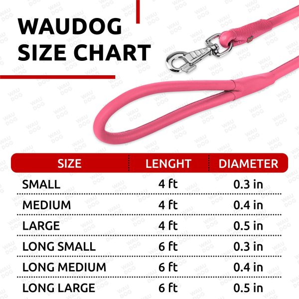 Rolled Leather Dog Leash 4Ft * 0.5 in for Small Medium and Large Dogs   Heavy Duty Leather Puppy Leash for Outdoor Walking Running Training   Strong Dog Leashes for Large Breed Dogs (Pink) - Image 6