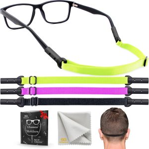 SIGONNA Glasses Strap Holder   3 Adjustable Eyeglasses Strap Lanyards No Tail Sunglasses Strap for Men Women Anti Slip Eye Glasses Holders Around Neck Head