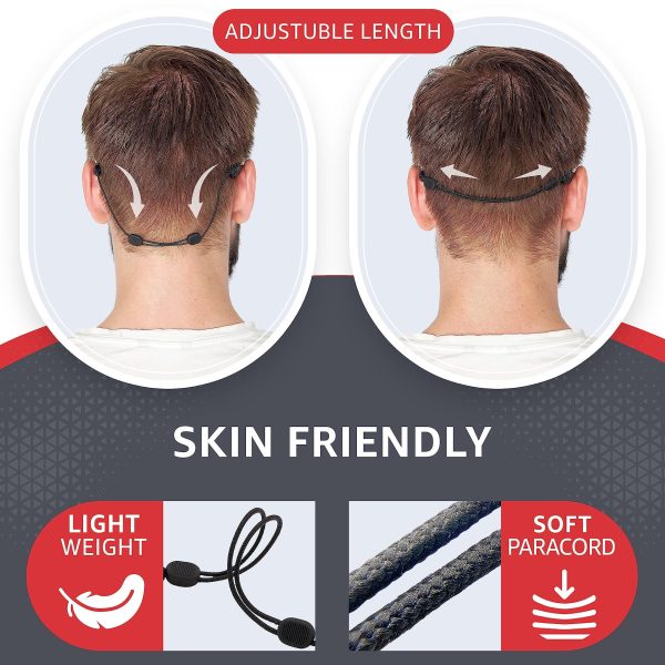 SIGONNA Glasses Strap Eyeglass Holder Band   No Tail Sunglasses Strap Sports for Men Women   Adjustable Eyeglasses Strap Lanyard 13” M   Anti Slip Eye Glasses Holders Around Neck Head 2 Pcs - Image 4