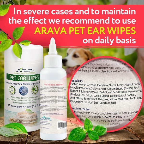 Arava Dog Ear Infection Treatment   First Aid in Acute & Chronic Inflammations   Anti Itch Effective Ear Cleaner   Pet Otic Ear Care Solution - Image 2