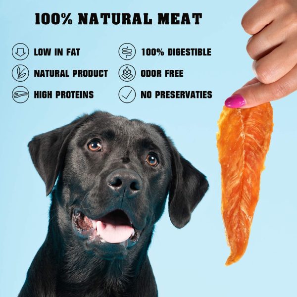 Chicken Jerky Dog Treats 1.5 Lb   Human Grade Pet Snacks & Grain Free Organic Meat   All Natural High Protein Dried Strips   Best Chews for Training Small & Large Dogs   Bulk Soft Pack Made for USA - Image 3