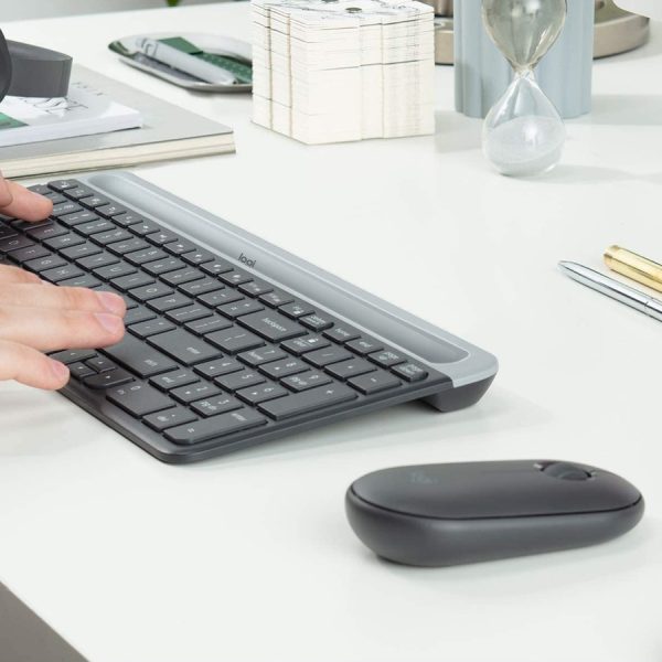 Logitech MK470 Slim Wireless Keyboard and Mouse Combo - Modern Compact Layout, Ultra Quiet - Off White - Image 3