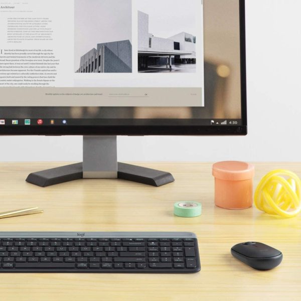Logitech MK470 Slim Wireless Keyboard and Mouse Combo - Modern Compact Layout, Ultra Quiet - Off White - Image 4
