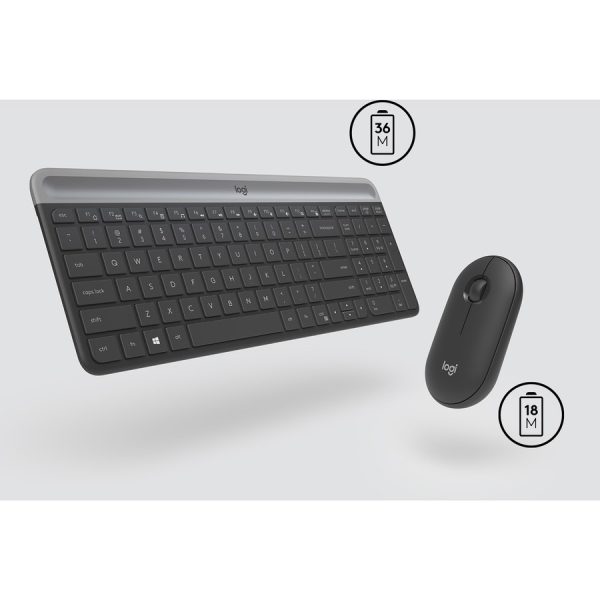 Logitech MK470 Slim Wireless Keyboard and Mouse Combo - Modern Compact Layout, Ultra Quiet - Off White - Image 5