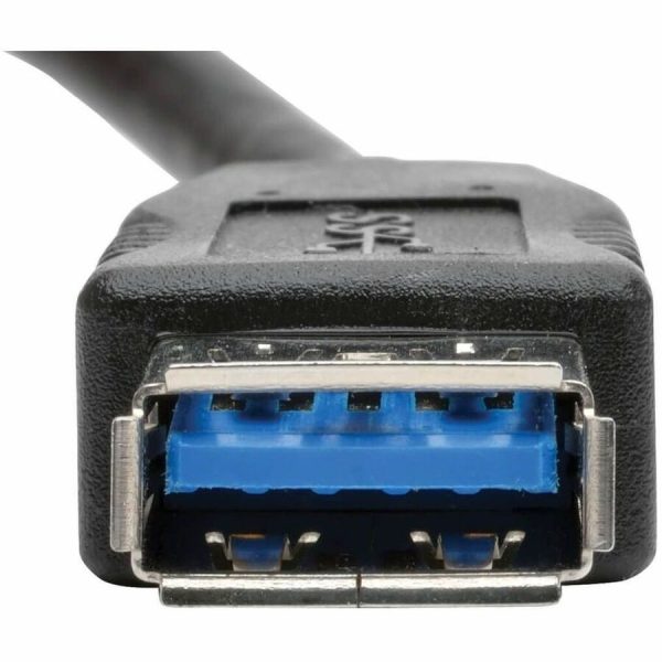 Eaton Tripp Lite Series USB 3.0 All-in-One Keystone/Panel Mount Coupler Cable (F/F), Angled Connector, Black, 1 ft. (0.31 m) - Image 5