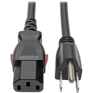 Eaton Tripp Lite Series Computer Power Cord, NEMA 5-15P to Locking C13 - 10A, 125V, 18 AWG, 6 ft. (1.83 m)