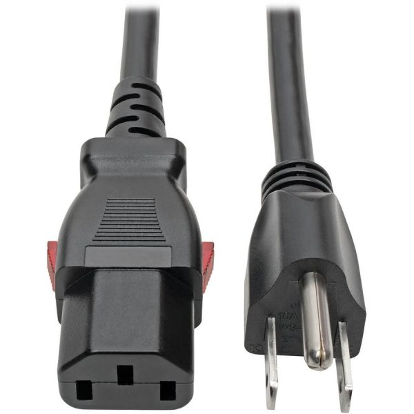 Eaton Tripp Lite Series Computer Power Cord, NEMA 5-15P to Locking C13 - 10A, 125V, 18 AWG, 6 ft. (1.83 m)
