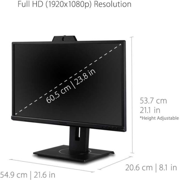 ViewSonic VG2440V 24 Inch 1080p IPS Video Conferencing Monitor with Integrated 2MP Camera, Microphone, Speakers, Eye Care, Ergonomic Design, HDMI DisplayPort VGA Inputs for Home and Office - Image 10