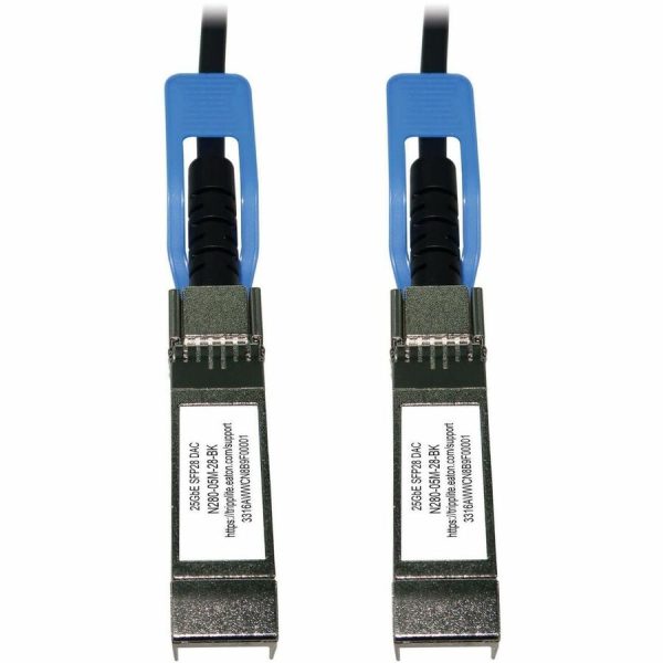 Eaton Tripp Lite Series SFP28 to SFP28 25GbE Passive Twinax Copper Cable (M/M), SFP-H25G-CU1M Compatible, Black, 5 m (16.4 ft.) - Image 4