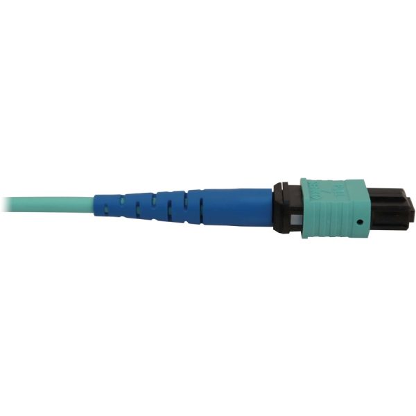 Eaton Tripp Lite Series 40/100/400G Multimode 50/125 OM3 Fiber Optic Cable (24F MTP/MPO-PC F/F), LSZH, Aqua, 1 m (3.3 ft.) - Image 2