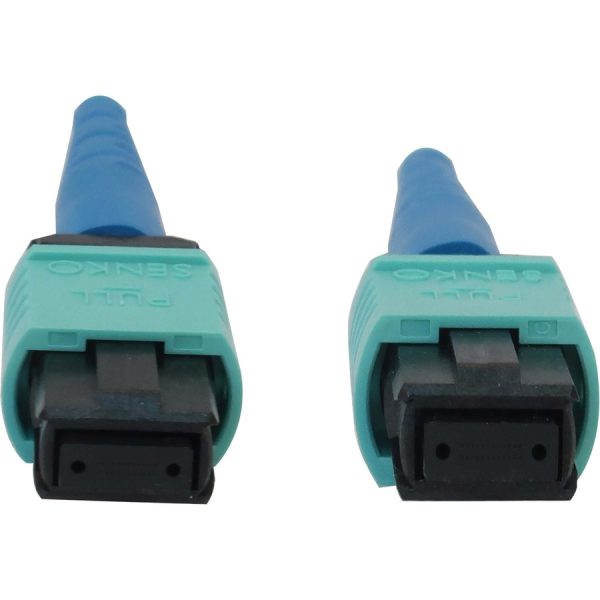 Eaton Tripp Lite Series 40/100/400G Multimode 50/125 OM3 Fiber Optic Cable (24F MTP/MPO-PC F/F), LSZH, Aqua, 1 m (3.3 ft.) - Image 3