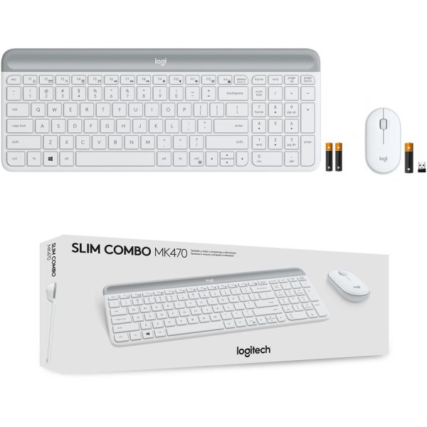 Logitech MK470 Slim Wireless Keyboard and Mouse Combo - Modern Compact Layout, Ultra Quiet - Off White - Image 10