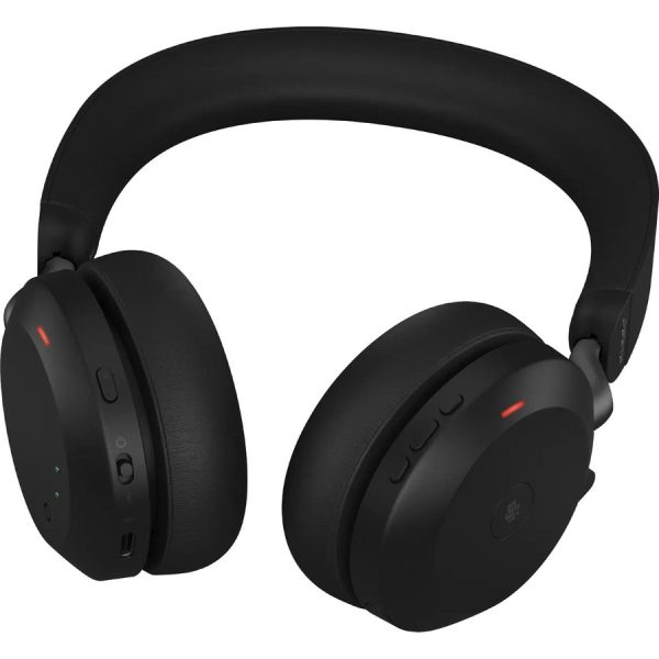 Jabra Evolve2 75 Wireless On-ear Stereo Headset - USB-A - Unified Communication - With Charging Stand - Black - Binaural - Ear-cup - 3000 cm - Bluetooth - 20 Hz to 20 kHz - MEMS Technology Microphone - Noise Cancelling - Image 12
