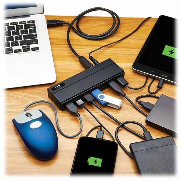 Eaton Tripp Lite Series 7-Port USB-A Mini Hub - USB 3.x (5Gbps), International Plug Adapters - Image 3