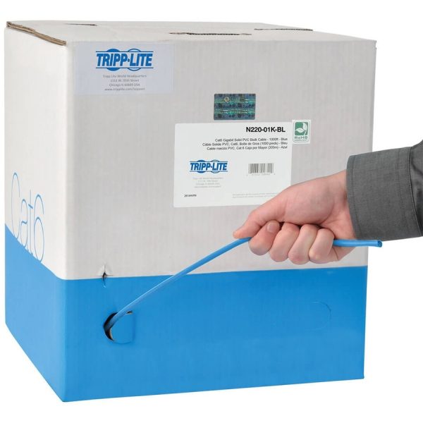 Eaton Tripp Lite Series Cat6 Gigabit Bulk UTP Stranded 24 AWG CMR PVC Cable, Blue, 1000 ft. (304.8 m) - Image 2