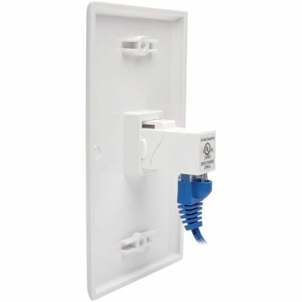 Eaton Tripp Lite Series Cat6a Straight-Through Modular In-Line Snap-In Coupler with 90-Degree Down-Angled Port, White (RJ45 F/F), TAA - Image 2